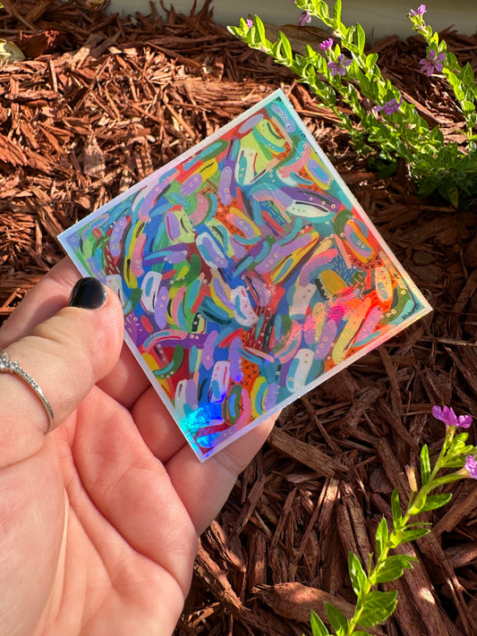 Abstract holographic sticker